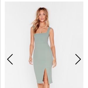 Nasty Gal Squarin to Go Midi Dress